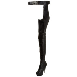 Leatherette 15,5 cm DELIGHT-5000 Platform Thigh High Boots