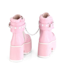 Rose Vegan 9 cm ASHES-57 lolita ankle boots platform block heels