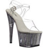 Silver 18 cm ADORE-708SRS High Heeled Sandal Rhinestone Platform