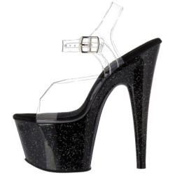 Nero 18 cm ADORE-708MG scintillare plateau sandali donna con tacco