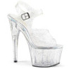 Transparent 18 cm ADORE-708MMG glitter platform high heels shoes