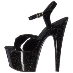 Nero 18 cm ADORE-709MG scintillare plateau sandali donna con tacco