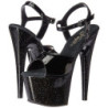 Black 18 cm ADORE-709MG glitter platform high heels shoes