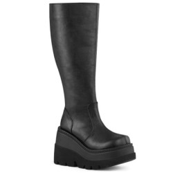 Leatherette 11,5 cm SHAKER stretch platform boots wide calf