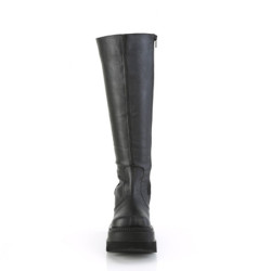 Leatherette 11,5 cm SHAKER stretch platform boots wide calf