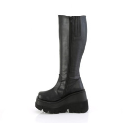 Leatherette 11,5 cm SHAKER stretch platform boots wide calf