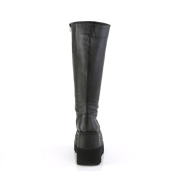 Leatherette 11,5 cm SHAKER stretch platform boots wide calf