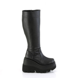 Leatherette 11,5 cm SHAKER stretch platform boots wide calf
