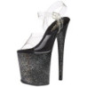 Black 20 cm FLAMINGO-808MG glitter high heels shoes