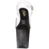 Black 20 cm FLAMINGO-808MG glitter high heels shoes