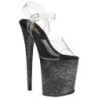 Black 20 cm FLAMINGO-808MG glitter high heels shoes