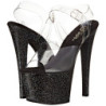Black 18 cm Pleaser SKY-308MG glitter high heels shoes
