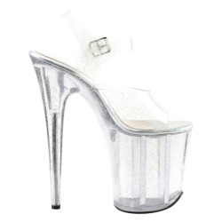 Transparent 20 cm FLAMINGO-808MMG glitter high heels shoes