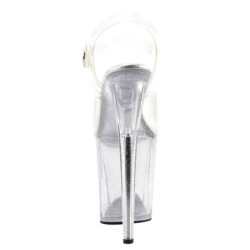 Transparent 20 cm FLAMINGO-808MMG glitter high heels shoes