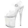 Transparent 20 cm FLAMINGO-808MMG glitter high heels shoes