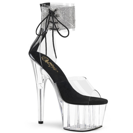 Black rhinestone 18 cm ADORE-724RS pleaser high heels ankle cuff