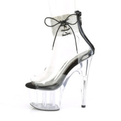 Black rhinestone 18 cm ADORE-724RS pleaser high heels ankle cuff