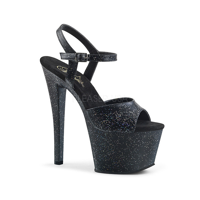 Ecopelle 18 cm Pleaser SKY-309MMG scintillare sandali con tacco