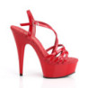 Rosso 15 cm Pleaser DELIGHT-613 Sandali Donna con Tacco