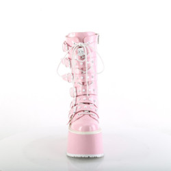 Ologramma 9 cm DAMNED-225 platform stivali al polpaccio donna con fibbia rosa