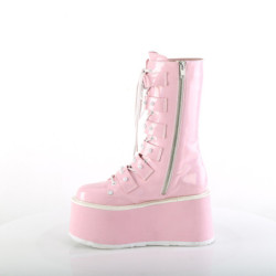 Hologram 9 cm DAMNED-225 calf-high women buckle boots platform rose