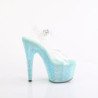 Blue 18 cm BEJEWELED-708RRS Pole high heels rhinestones platform