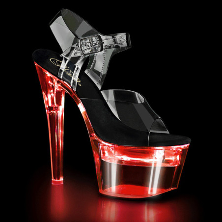 Nero 18 cm FLASHDANCE-708 plateau sandali donna da lampadina LED