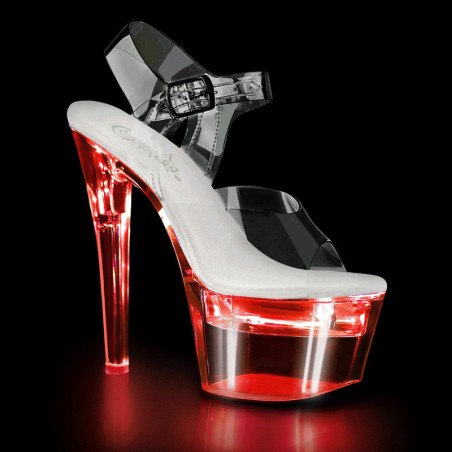 White 18 cm FLASHDANCE-708 LED light platform stripper high heel shoes