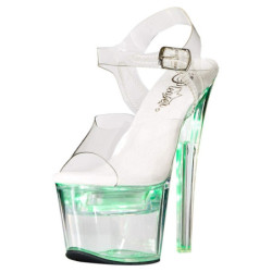 White 18 cm FLASHDANCE-708 LED light platform stripper high heel shoes