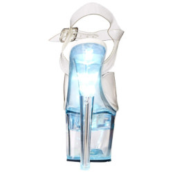 Bianco 18 cm FLASHDANCE-708 plateau sandali donna da lampadina LED