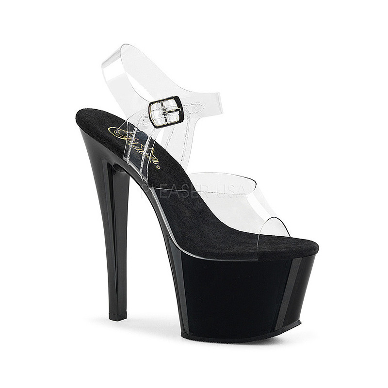 Black Transparent 18 cm SKY-308 High Heels Platform