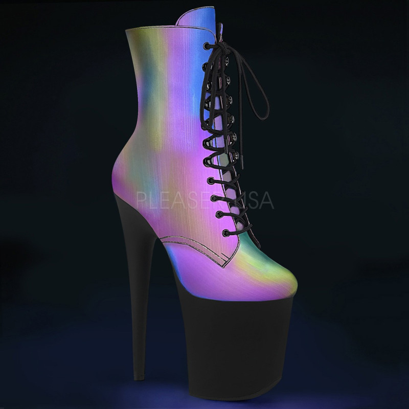 Neon 20 cm FLAMINGO-1020REFL Pole dancing ankle boots