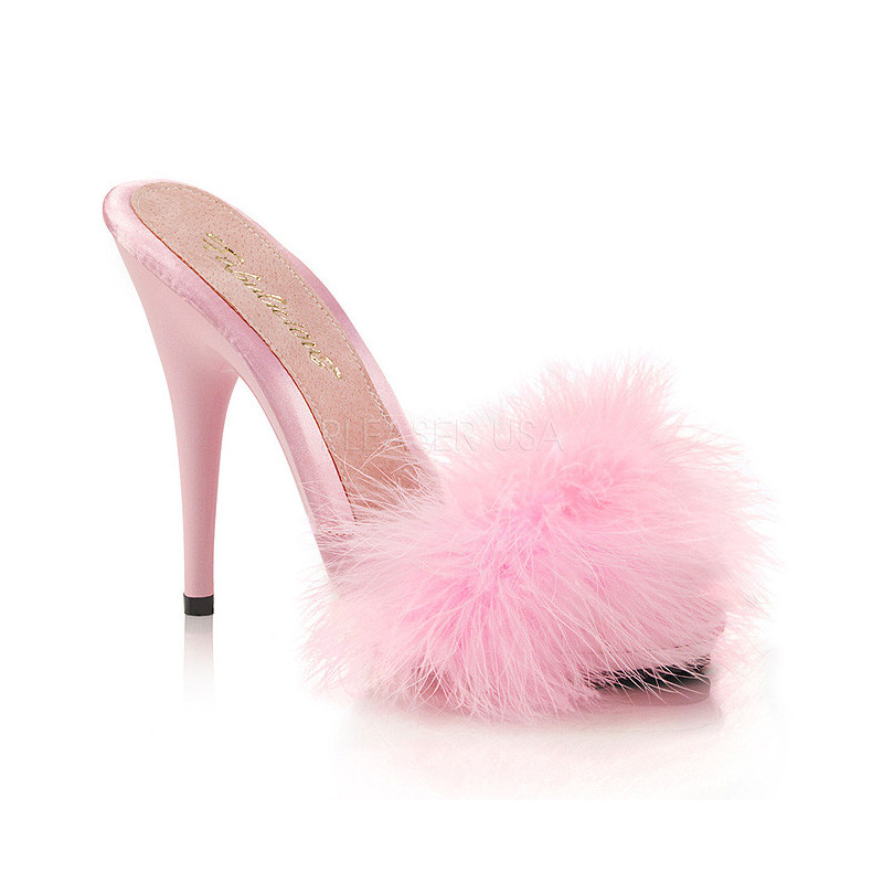 Rose 13 cm POISE-501F Marabou Feathers Mules Shoes Women