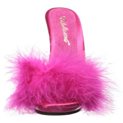 Pink 13 cm POISE-501F Marabou Feathers Mules Shoes
