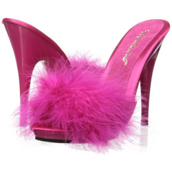 Pink 13 cm POISE-501F Marabou Feathers Mules Shoes
