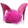 Pink 13 cm POISE-501F Marabou Feathers Mules Shoes