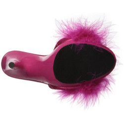 Pink 13 cm POISE-501F Marabou Feathers Mules Shoes