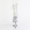 1021C-7 - 18 cm pleaser high heels ankle boots strass transparent