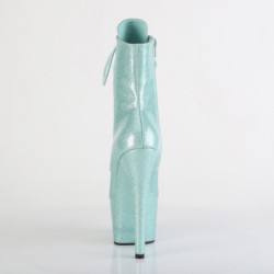 Menta verde glitter 18 cm plateau stivaletti tacco alto donna