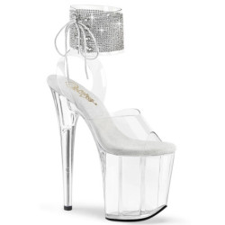 Transparent 20 cm FLAMINGO-2RS pleaser high heels ankle straps