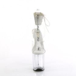 Transparent 20 cm FLAMINGO-2RS pleaser high heels ankle straps