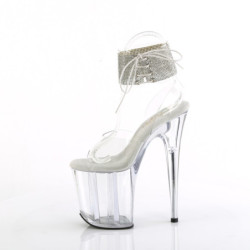 Transparent 20 cm FLAMINGO-2RS pleaser high heels ankle straps