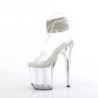 Transparent 20 cm FLAMINGO-2RS pleaser high heels ankle straps