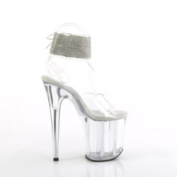 Transparent 20 cm FLAMINGO-2RS pleaser high heels ankle straps