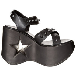 Nero 13 cm DemoniaCult DYNAMITE-02 scarpe lolita sandali con zeppa