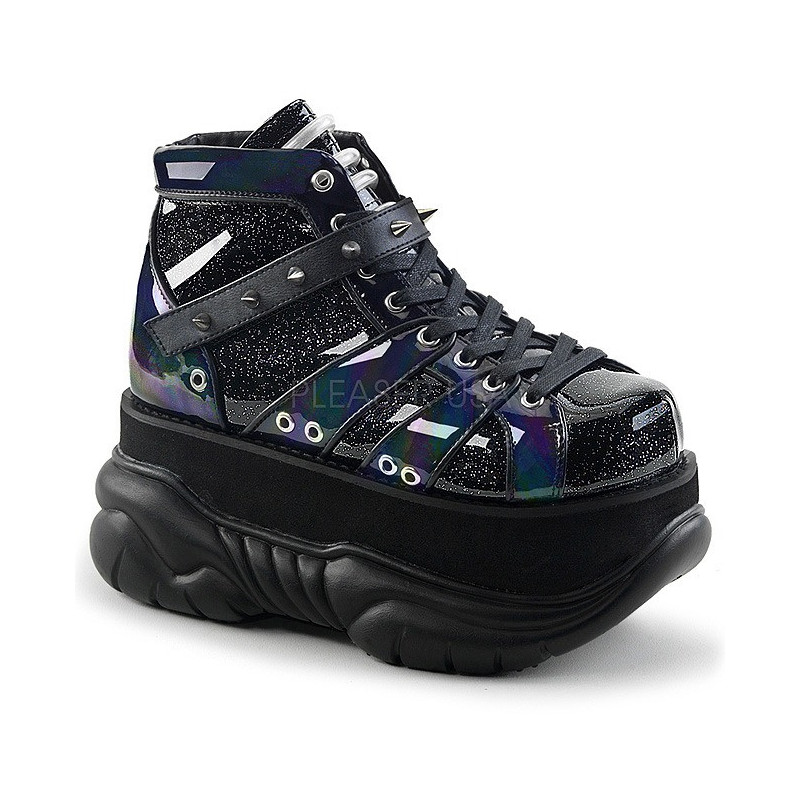 Black Leatherette 7,5 cm NEPTUNE-100 Platform Mens Gothic Shoes