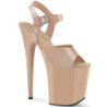 Beige high heels 20 cm FLAMINGO-808N jelly-like pole shoes