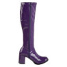 Purple block heel 7,5 cm - 70s years disco gogo kneeboots patent