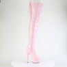 Patent 18 cm ADORE-3850 Rosa overknee boots with laces