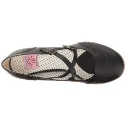 Nero 7,5 cm retro vintage FLAPPER-35 Pinup scarpe décolleté con tacchi bassi